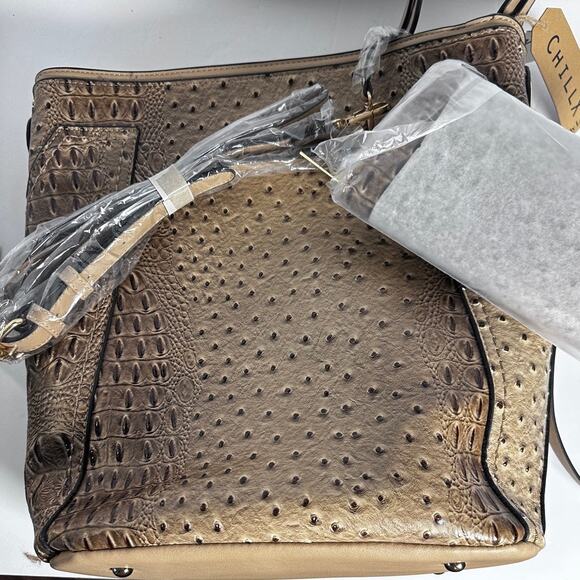 Le Miel 3 in 1 Ostrich Bag Set NWT Tote Handbag dust bag - Picture 3 of 9